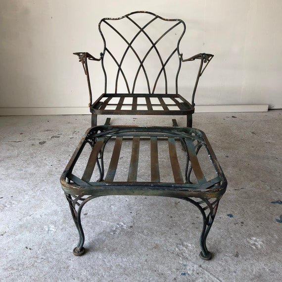 Vintage Woodard Wrought Iron 2 Pieces Outdoor Setgarden Etsy