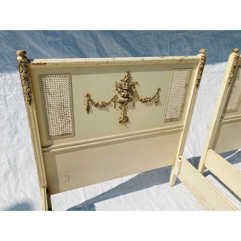 French Style Antique Twin Beds 2 by Sligh Furniture Cream Etsy