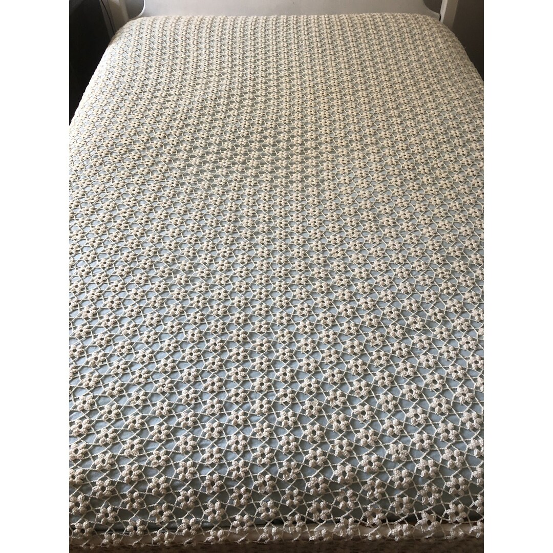 Cottage Style Handmade Crochet Bedspread 84w X100l - Etsy