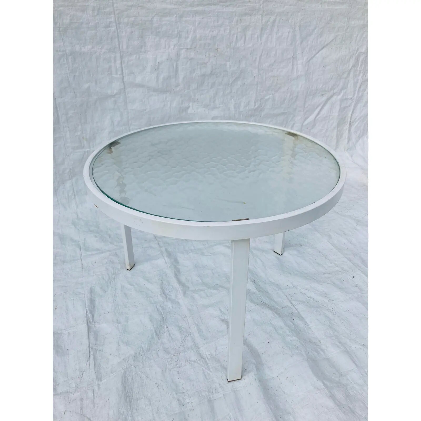Woodard Outdoor Round Glass Top Side Table FREE DOMESTIC - Etsy