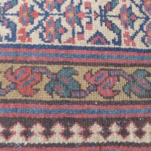 Antique Handmade Persian Rug 52"X108" Wool on wool image 2