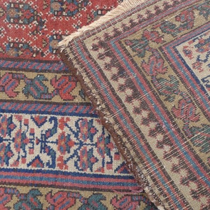 Antique Handmade Persian Rug 52"X108" Wool on wool image 4