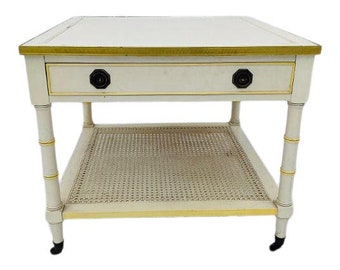 70's Hollywood Regency Style Hs Interior Design Faux Bamboo End Table, FREE DOMESTIC SHIPPING!!!