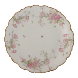 Antique Limoges Large Floral Design Platter 12&quot;D , FREE DOMESTIC SHIPPING!!!