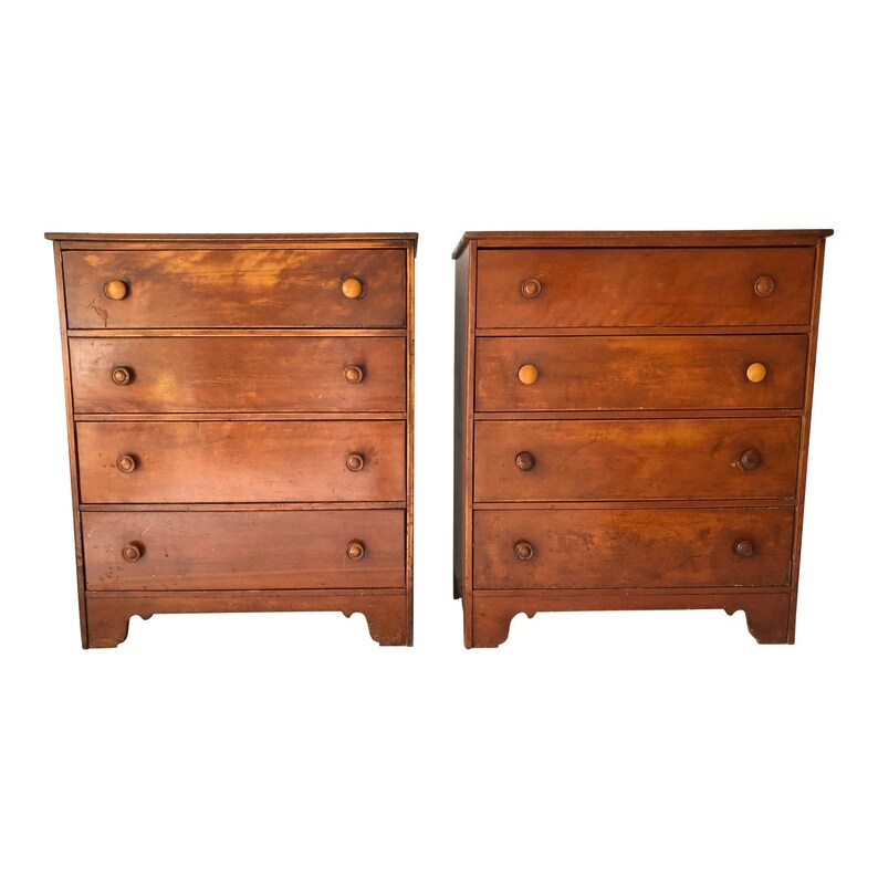 Early Ethan Allen Farmhouse Style Vermont Maple Dresser Pair Etsy