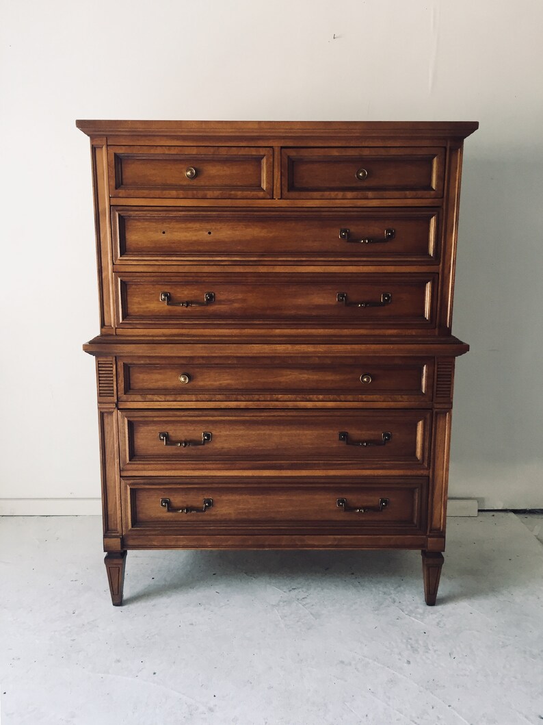 Vintage Thomasville Light Walnut Highboy Excellent 55 X 41 X Etsy