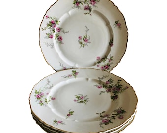 Vintage Haviland French "Sylvia" Pattern Dinner Plates S/4, FREE DOMESTIC SHIPPING!