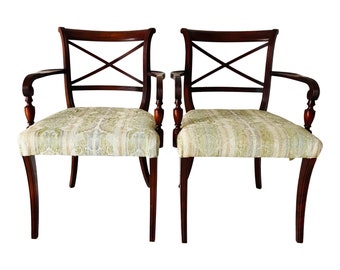 Hollywood Regency English Style Mahogany Arm Chairs Set of 2 150 miles from our zip code(06426) to your zip code FREE Shipping ! Please read