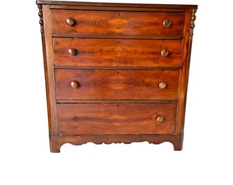 Antique Flamed Mahogany Cottage Style Dresser, 150 Miles From Our zip code(06426) To Yours Free Delivery Others Read Please!