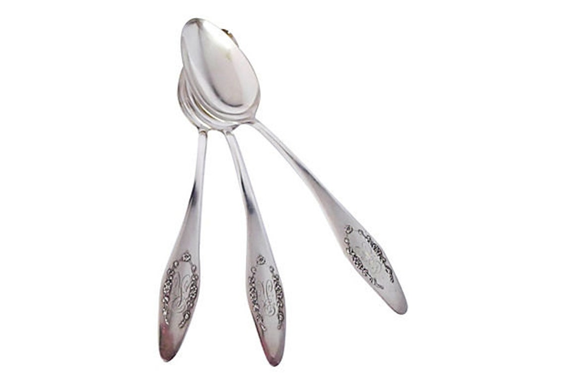Antique Cambridge Chicago Serving Spoons Set of 3 Monogram Etsy