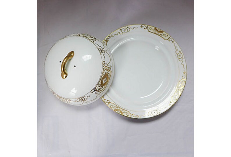 Antique Nippon Butter Dish in White /& Gold Decorated FREE Domestic Shipping!