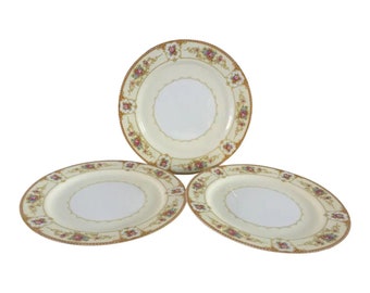 Vintage Noritake "Allure " Japan Dinner  Plates S/3  FREE DOMESTIC SHIPPING!!!