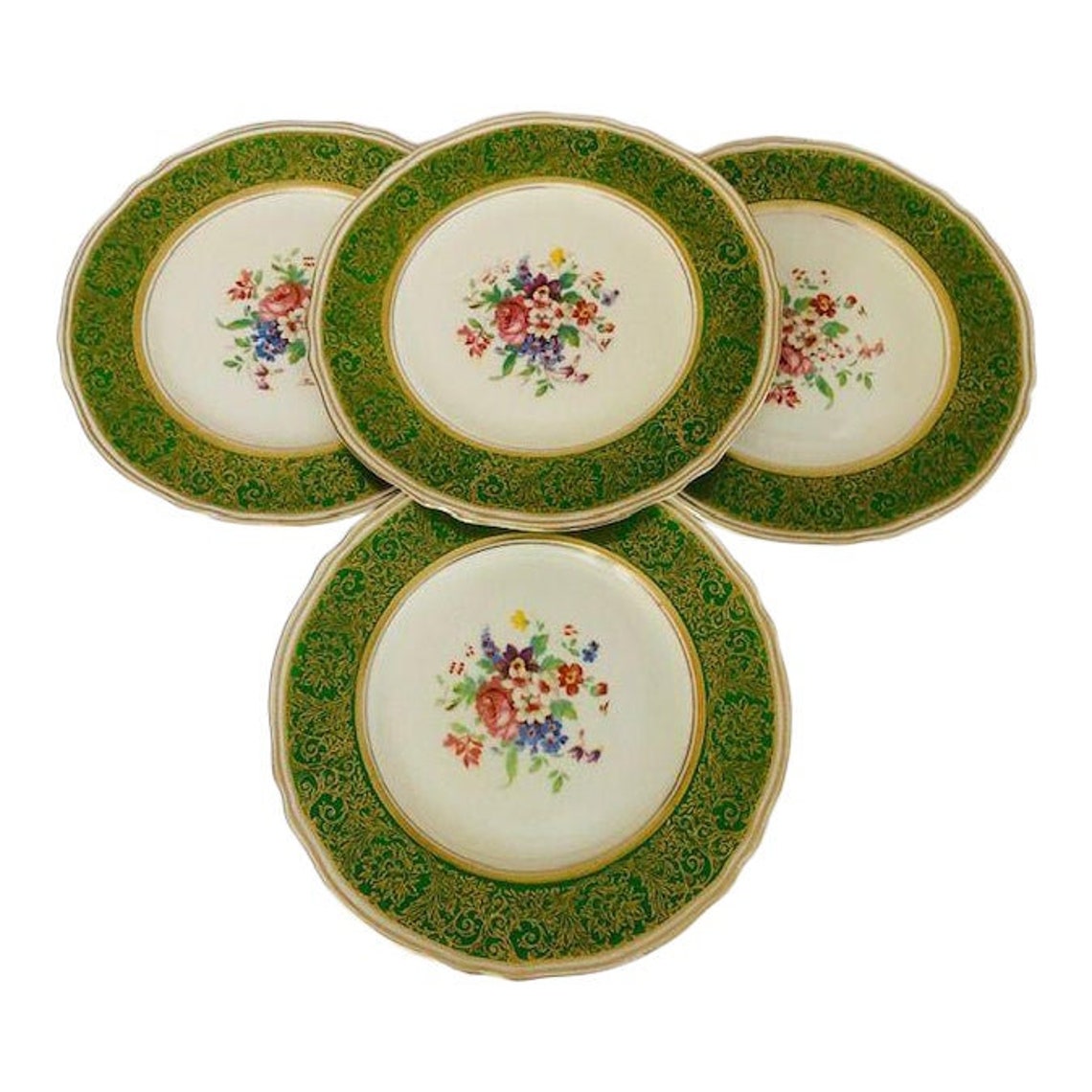 Vintage Cream Petal Grindley England Plates Set of 4 FREE Etsy