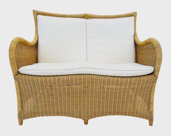 Lloyd Flanders Wicker Patio Loveseat Attributed,100 Miles From Our zip code(06426) To Yours Free Delivery Others Read Please!