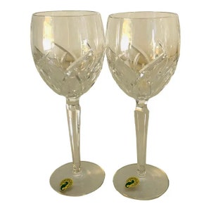 Waterford Crystal Lucerne Pattern Wine Glasses Set of 2, FREE DOMESTIC SHIPPING image 1