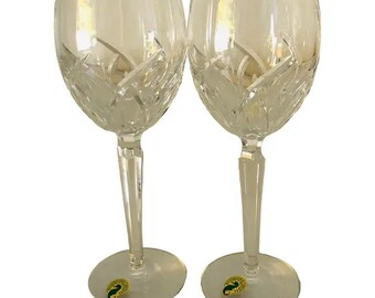 Waterford Crystal "Lucerne" Pattern Wine Glasses- Set of 2, FREE DOMESTIC SHIPPING!!!