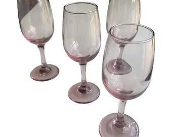 Vintage Libbey Pink Wine Glasses- Set of 4, FREE DOMESTIC SHIPPING!!!