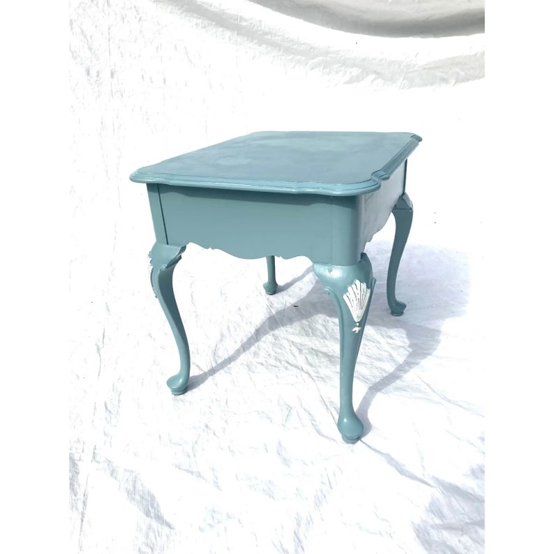 Ethan Allen Solid Mahogany Endtable New Painted in Sea Foam & Etsy
