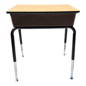 Vintage  Adjustable School Desk Brown Body Free Shipping!