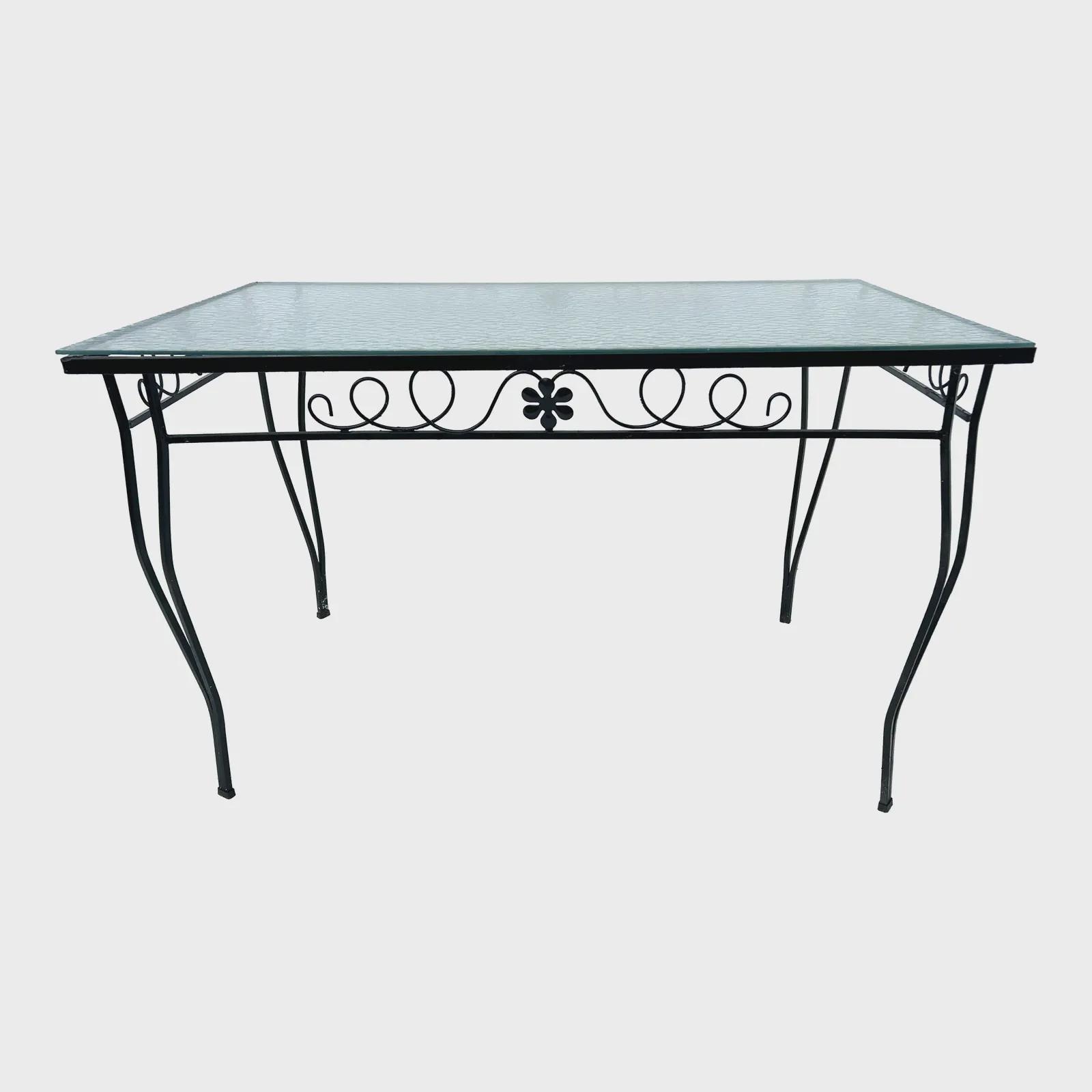Vintage wrought iron glass top table - Etsy 日本