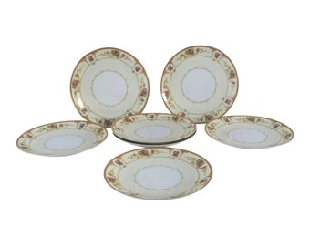 Vintage Noritake "Allure " Japan Dessert Plates S/7, FREE DOMESTIC SHIPPING!!!
