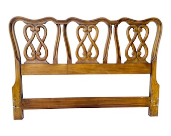 Vintage  White Furniture Co. French/Chippendale  Style Solid Wood Queen Size Headboard  150 miles Free Shipping!
