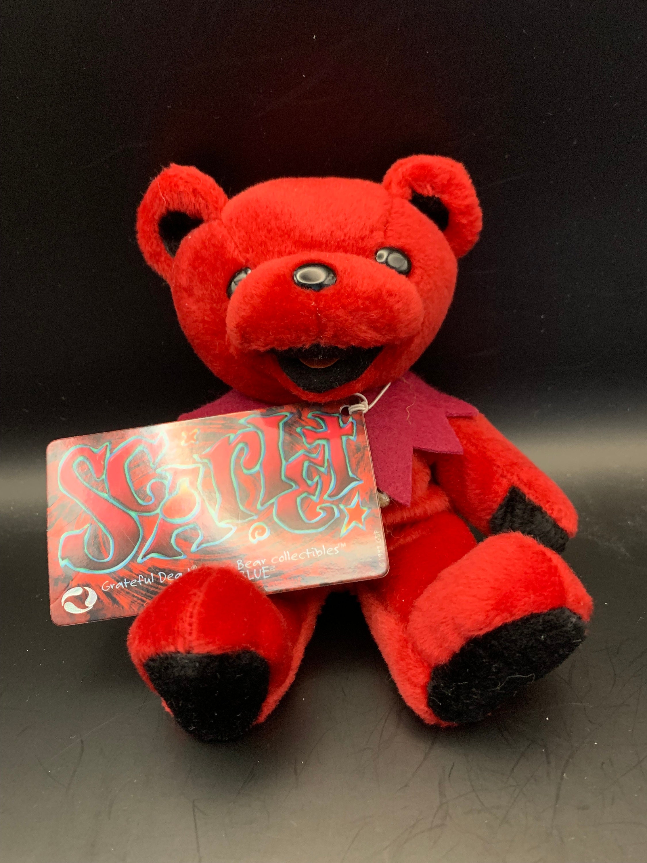 レアScarlet;Grateful dead bear Scarlet Grateful Dead Bean Bear Collectible by Liquid Blue