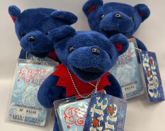 Grate One Limited Edition Grateful Dead Bean Bear Collectible by Liquid Blue Original Tags 04241 or 04244 or 04246