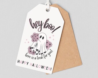 Hey Boo Ghost Halloween Digital Gift Tag, You've Been Booed Tag