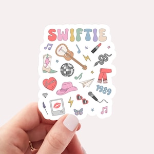 Eras Icon Sticker, Swiftie Icons Sticker, Waterproof Water Bottle, Laptop Sticker