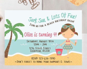 Beach Birthday Bash Invitation