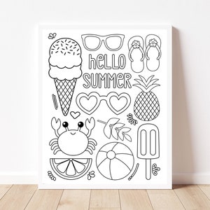 Summer Fun Coloring Page, Kids Coloring Page Download