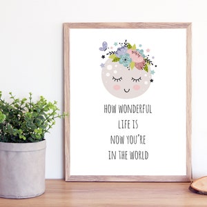 Your Song Elton John Print, How Wonderful Life Is Now Your In The World Nursery Print 8x10