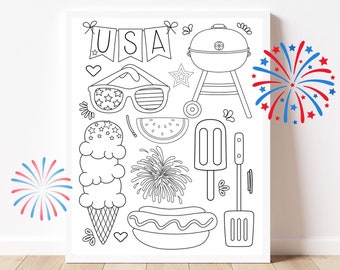 4th Of July Coloring Printable, July 4th Coloring Download