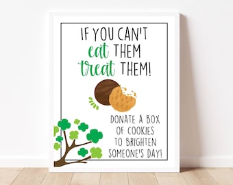 Girl Scout Cookie Donation Printable Sign, Girl Scout Cookie Sale Sign, Girl Scout Cookie Printable, 8x10 Digital File