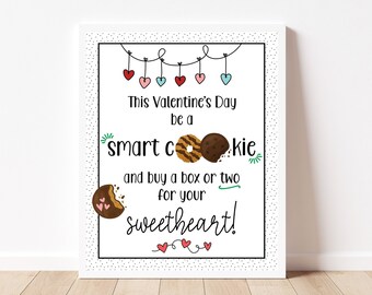 Girl Scout Cookies Printable Sign, Girl Scout Cookie Sale Sign, Valentine's Sign For Girl Scout Cookies, 8x10 Digital File