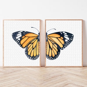 Monarch Butterfly Print, Orange Butterfly Print, Butterfly Art 8x10