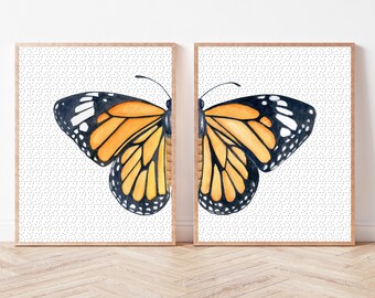 Monarch Butterfly Print, Orange Butterfly Print, Butterfly Art 8x10