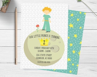 The Little Prince Birthday Invitation, Our Little Prince Birthday Invite