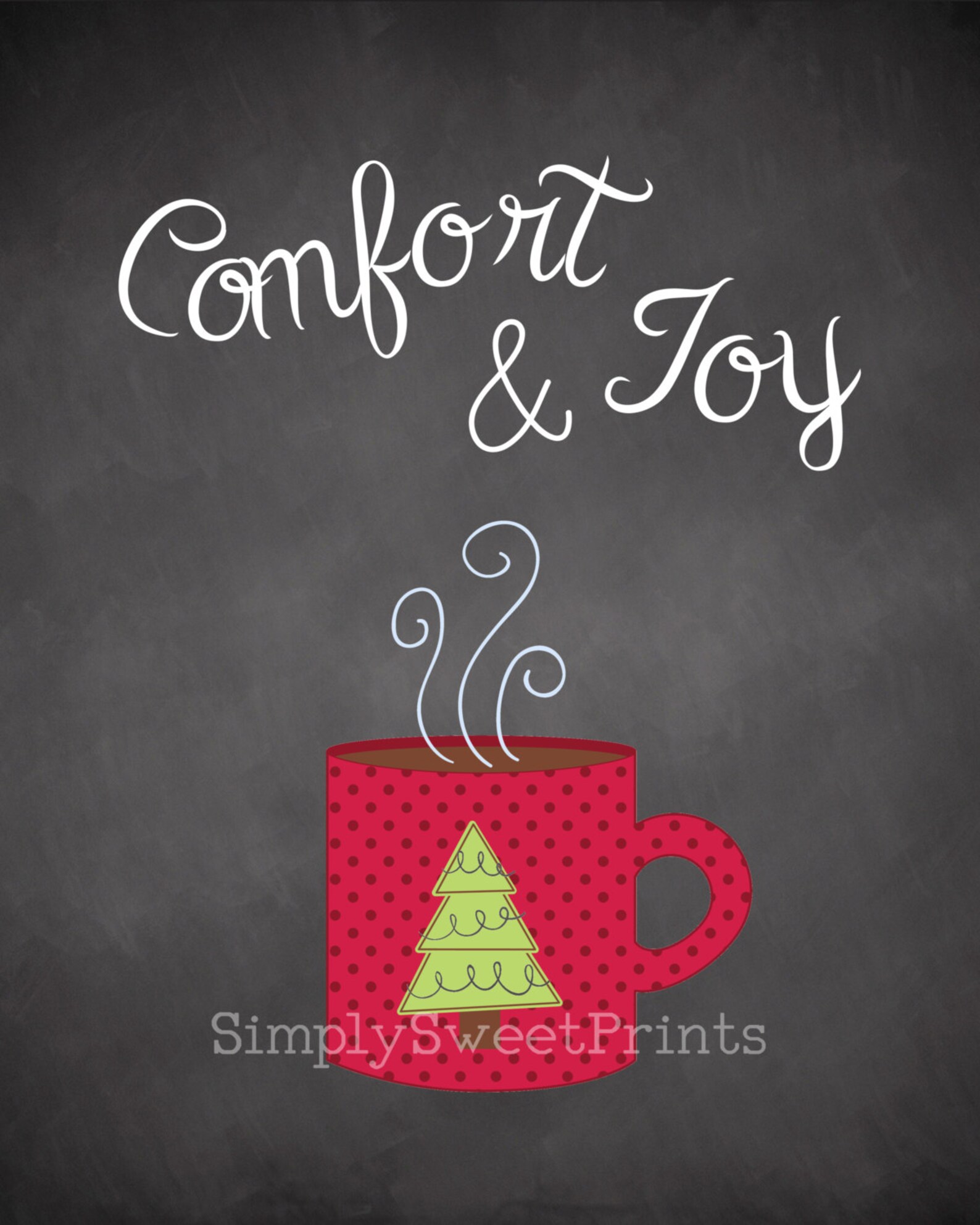 Comfort &amp; Joy Wall Art Print Comfort And Joy Decorative | Etsy