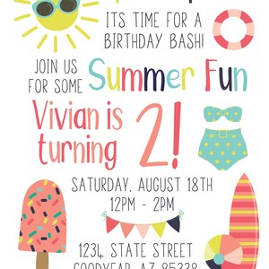 Summer Fun Birthday Invitation image 3