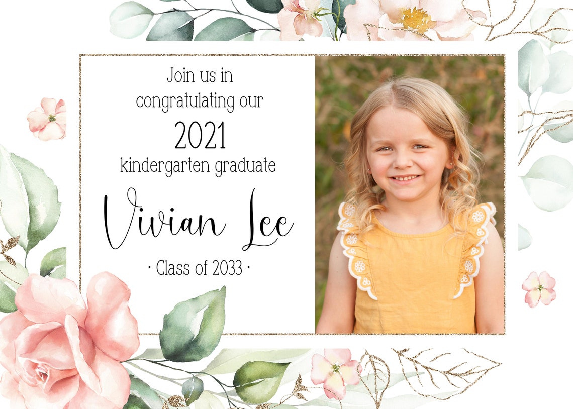 Kindergarten Graduation Announcement Kindergarten Graduation - Etsy