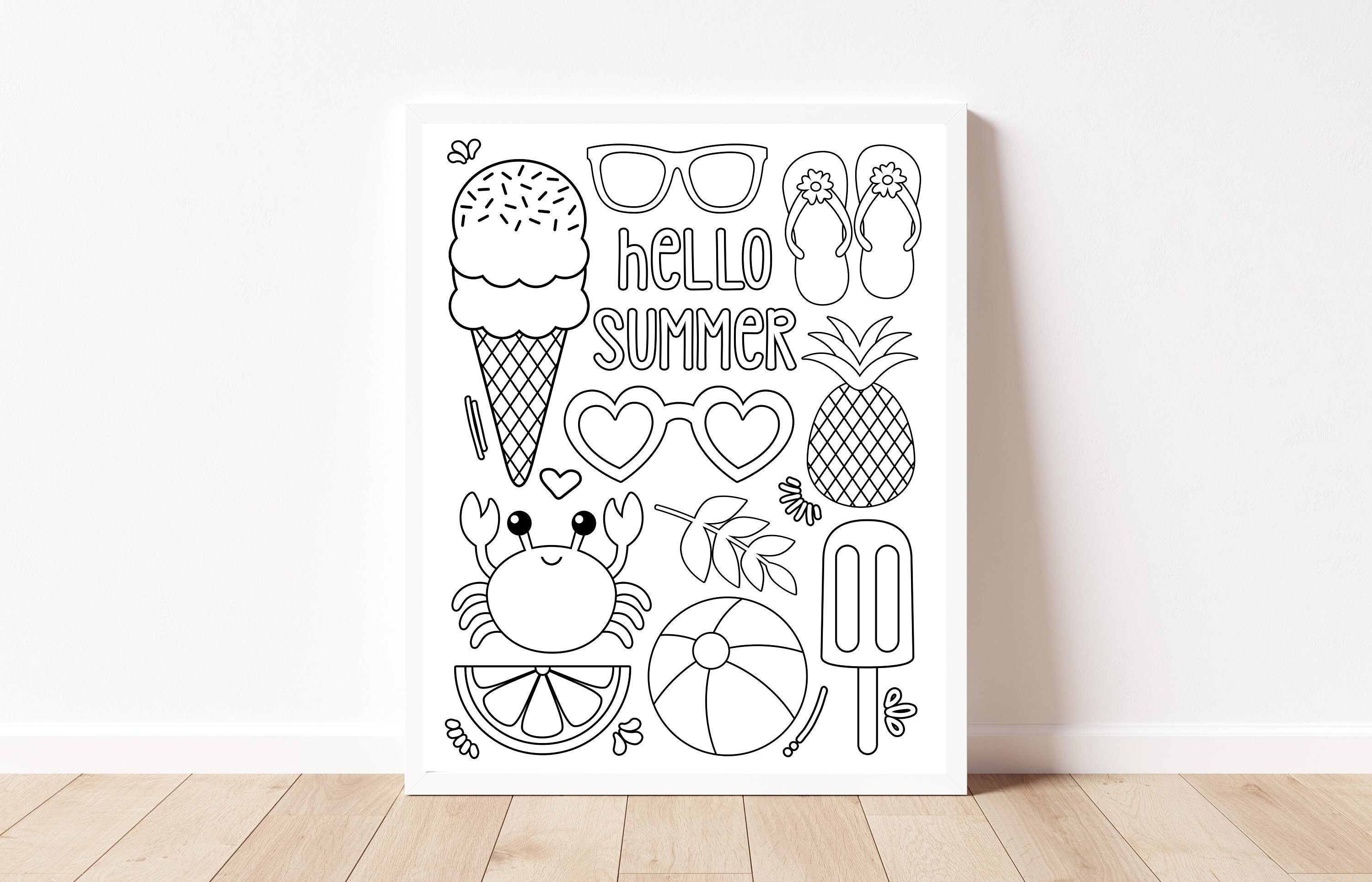 Summer Fun Coloring Page, Kids Coloring Page Download