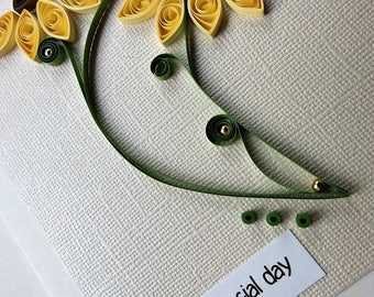 handmade paper quilled special occasion or friendship greeting card – on your special day
