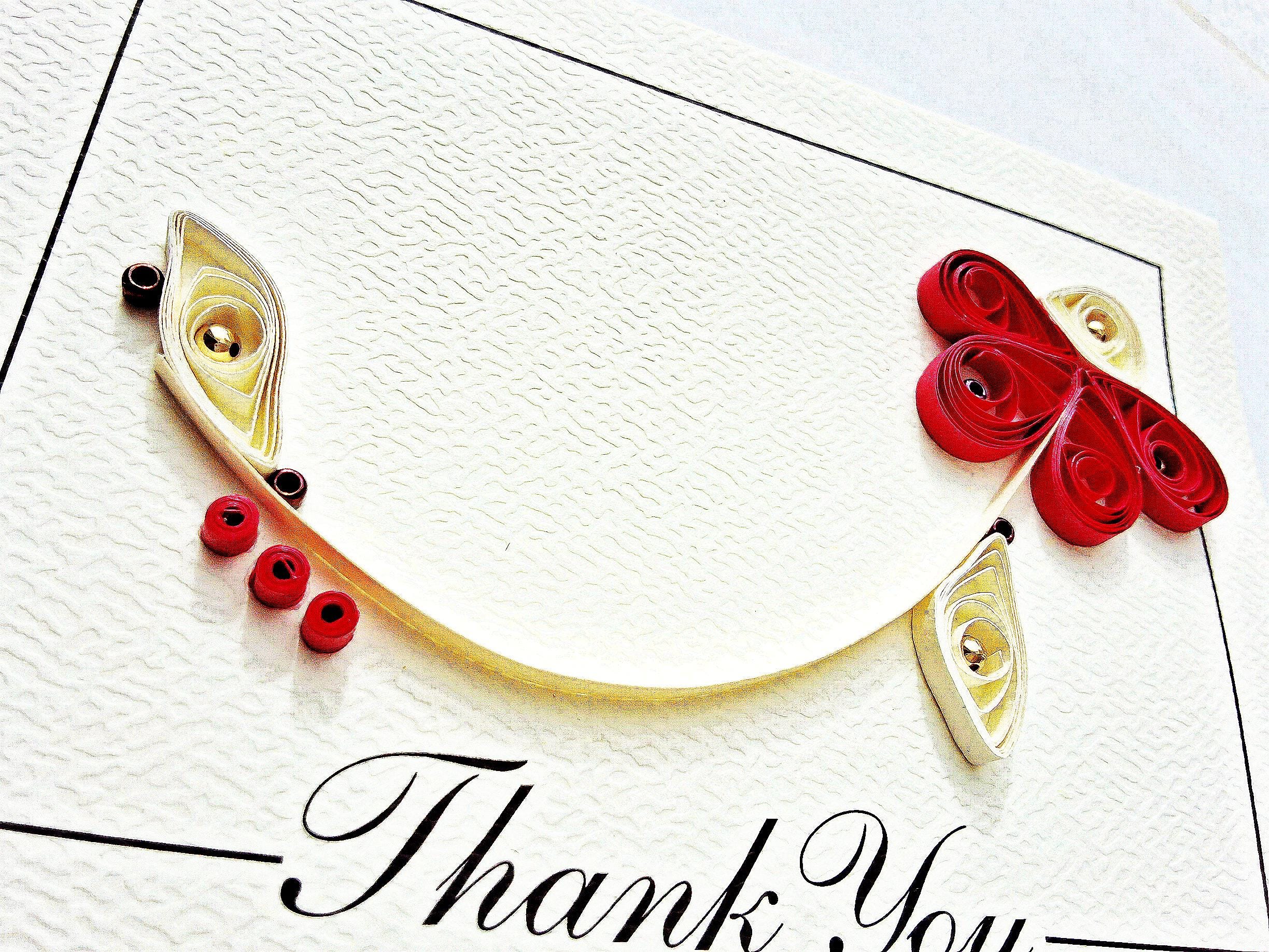 Handmade Paper Quilled Thank You Card - Etsy
