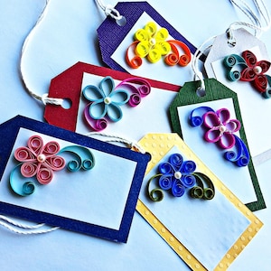 etichette regalo per tutte le occasioni in carta fatta a mano con quilling – set da 6