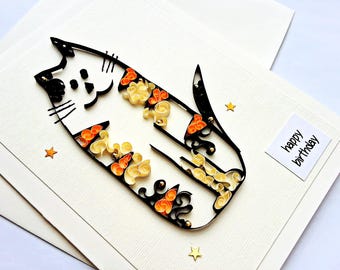 handmade paper quilled birthday card