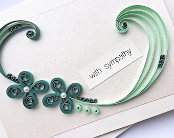 handmade quilled card – with sympathy