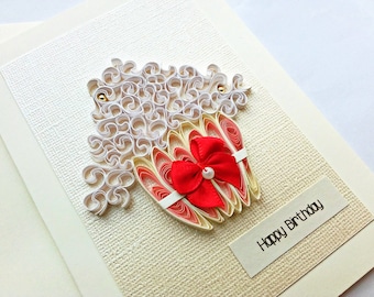 handmade paper quilled birthday card