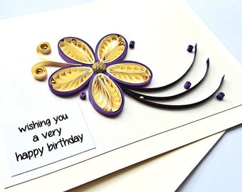 handmade paper quilled birthday card